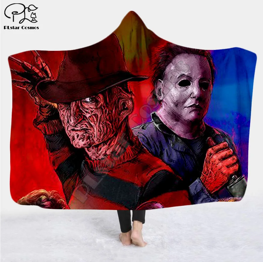 

Halloween horror movie Scream Team Blanket Hooded Blanket 3D full print Wearable Blanket Adults men women Blanket style-3