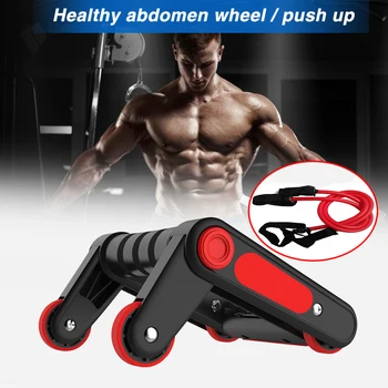 

Foldable Abdominal Wheel Workout Abdominal Roller Fitness Training Equipment Push-up Press-up with Rope Push-Ups Stands