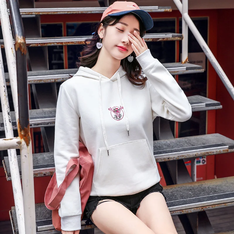 white4 Осень Харадзюку Kpop толстовка женская уличная одежда толстовка женская s одежда женские s Топы с длинными рукавами - Цвет: white4