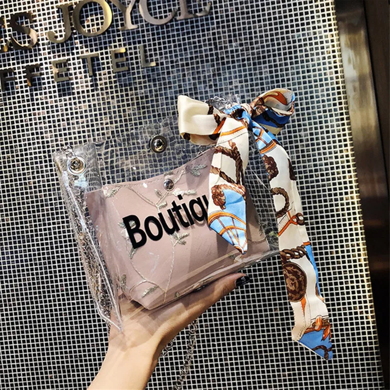 

Fairy Bag 2018 Summer New Style Hipster Lace Gel Bag Versatile Silk Scarves Bucket Bag Beach Shoulder Bag