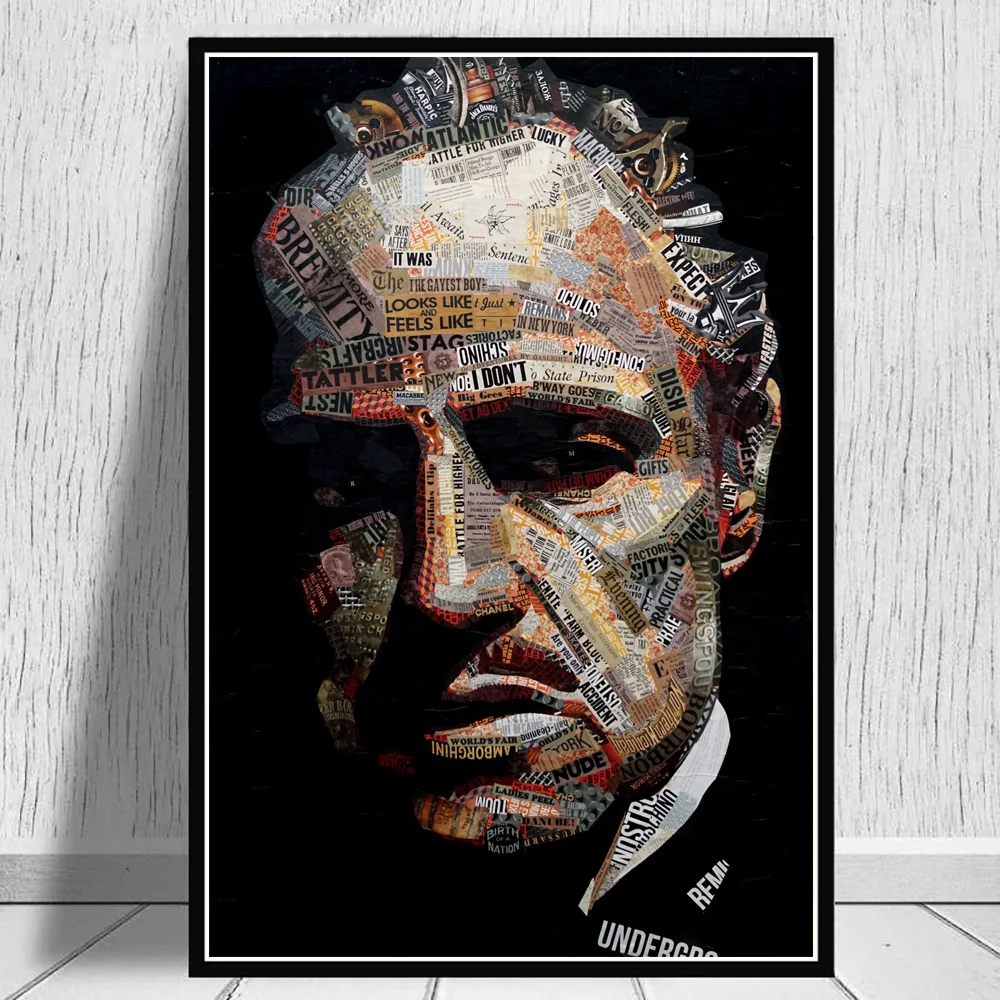 Godfather Newspaper Collage Movie Poster Painting Art On Canvas Prints And Wall Picture For Home Cuadros Room Decoration | Дом и сад