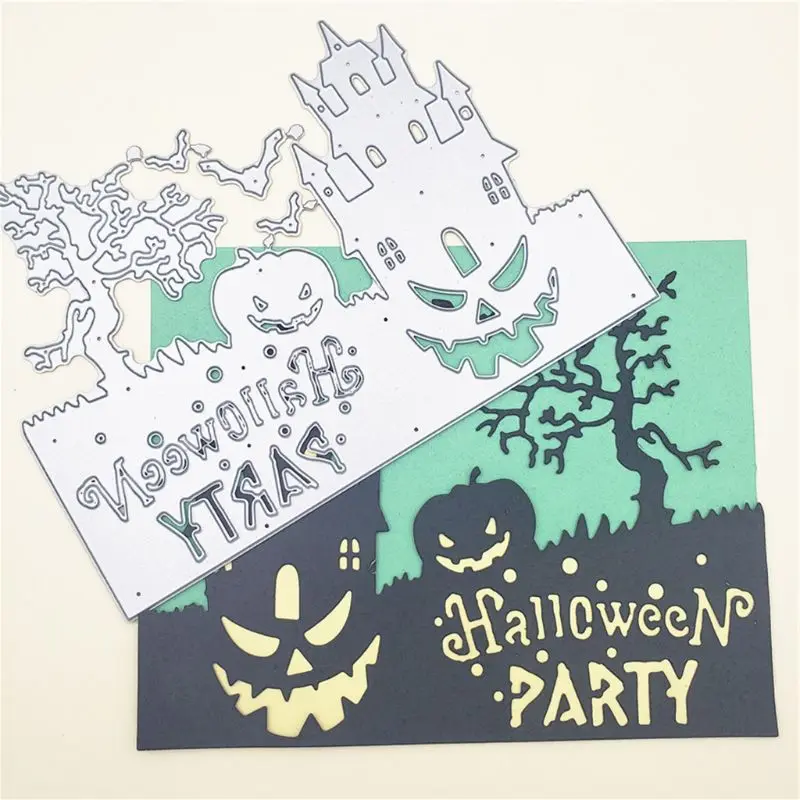 

Halloween Party Castle Ghost Pumpkin Metal Cutting Dies Stencil DIY Scrapbooking Album Stamp Paper Card Embossing Crafts Decor