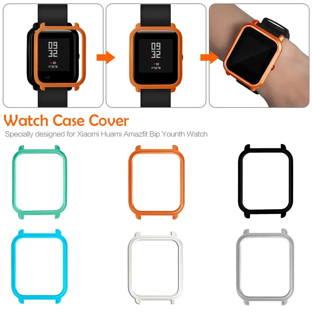 Тонкий умный протектор для часов чехол цветной PC защитный чехол для Huami Amazfit Bip Молодежные часы рамка чехол