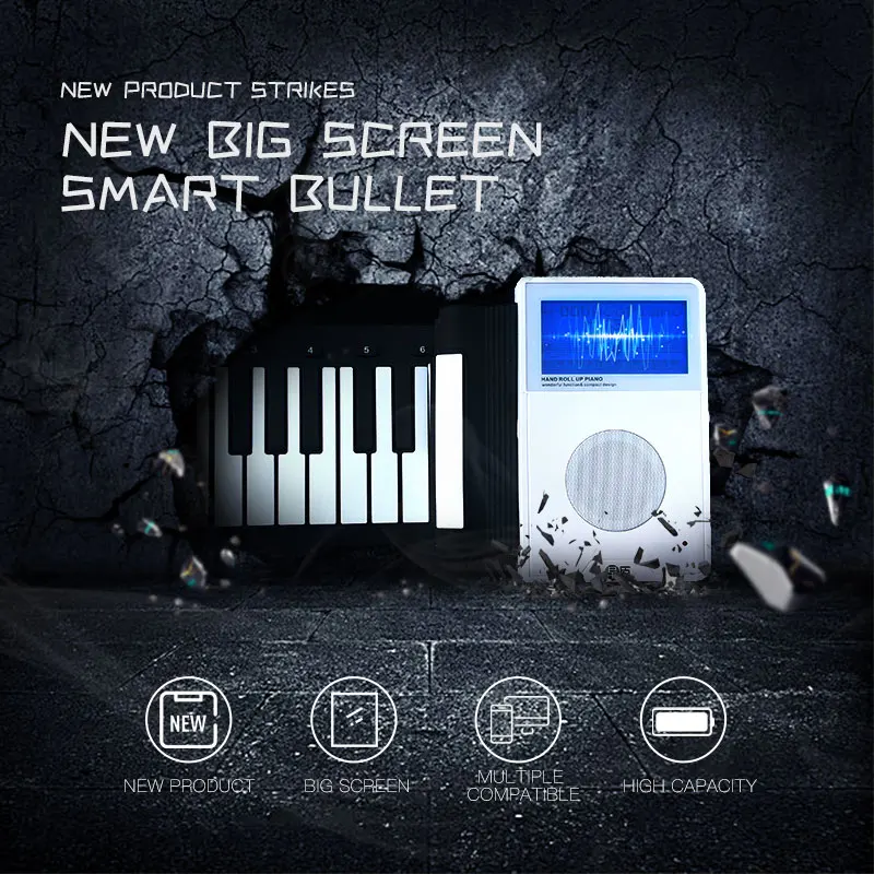 

Newest 61Keys Roll Piano Up Electronic Soft Keyboard with AC Power Adapter Quality Warranty