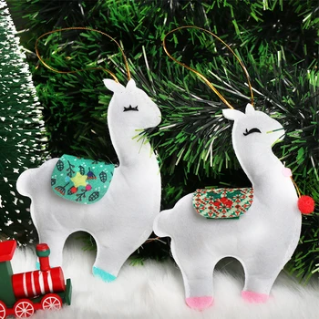 

6pcs Alpaca Pendant Christmas Ornament Cute Llama Kids Gifts Hotel Bar Christmas Tree Hanging Decoration Festival Decor