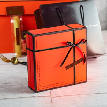 

5pcs Creative Square Box Packaging Cake Box with Birthday Party Favor Cookie Package Paper Cupcake Baking Packaging Boxes