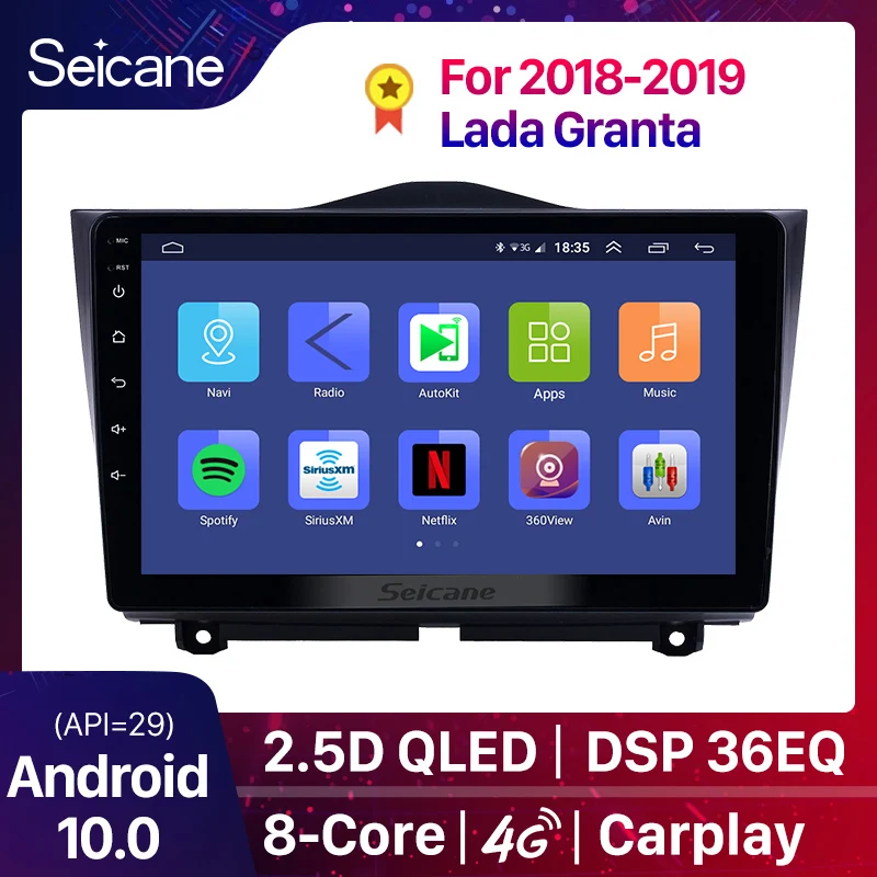 US $106.00 Seicane 2din Android 100 HD Touchscreen Car GPS radio Head Unit Player For 20182019 Lada Granta support Carplay DAB DVR OBD