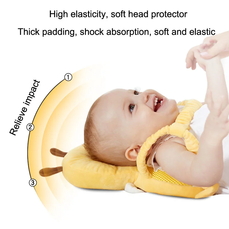 Cerdo rosa Bebamour Protección para la cabeza del bebé Suave y transpirable Soporte para la cabeza del bebé Almohada para bebés Reposacabezas anti-caídas 