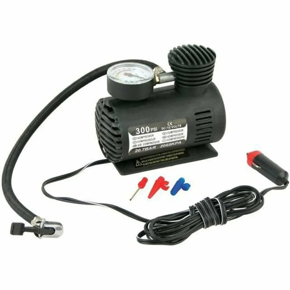 Dc12V 300Psi автомобильный насос для шин авто мини воздушный компрессор шин насос с манометром для Автомобиль Велосипед Мотоцикл мяч