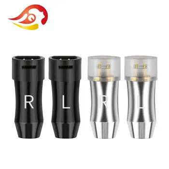 

QYFANG 1 Pair Wire Connector Earphone 2Pin Socket Audio Jack For IE8 IE8I IE80 DIY HiFi Headset Aluminum Alloy Metal Adapter