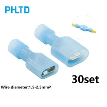 6.3 Insulated connector Insert spring Nylon insulated connector Wire connector Terminal block male and female blue 30
