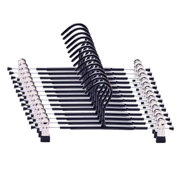 

Trouser Hanger Skirt Hangers with Adjustable Clips 10 Pack Clothes Hangers Short Jeans Clamp Hangers Non Slip Rubber Coating Spa