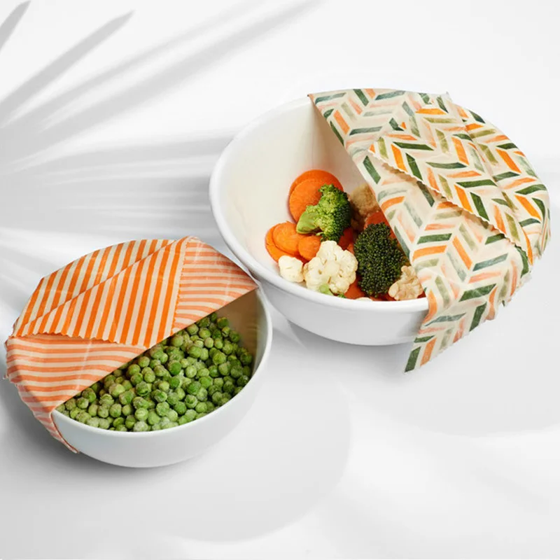 

Zero Waste Reusable Food Wraps Sustainable Organic Beeswax Wrap Food Storage Eco Friendly Sandwich Bag bees wax Lid Cover wrap