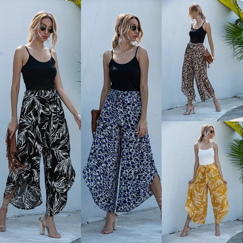 

Women's Pants Casual Print Wide-leg Pants Women Casual Print Wide Leg Pants Wide Leg Women-Pants Print Wide Leg Clothing Sexy