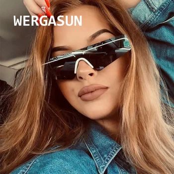 

WERGASUN Vintage Semi-Rimless Sunglasses Women Personality Trend Brand Sun Glasses Male Retro Eyeglasses Oculos De Sol UV400