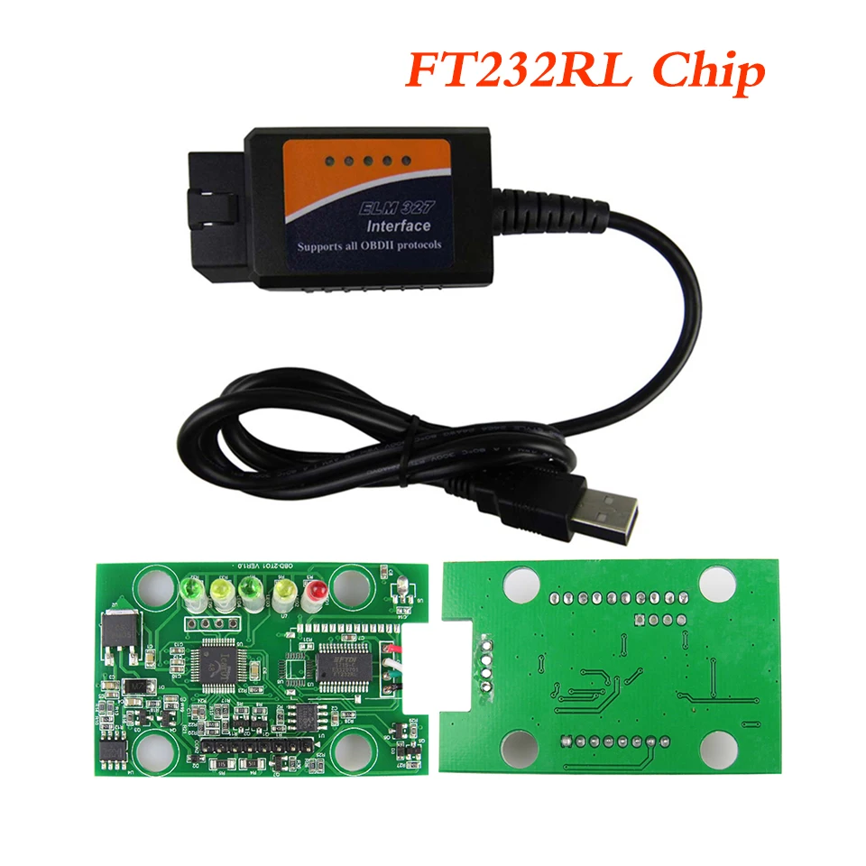 Автомобильный диагностический сканер ELM327 супер FT232RL USB OBD2 ELM 327 V1.5 OBD 2 инструмент