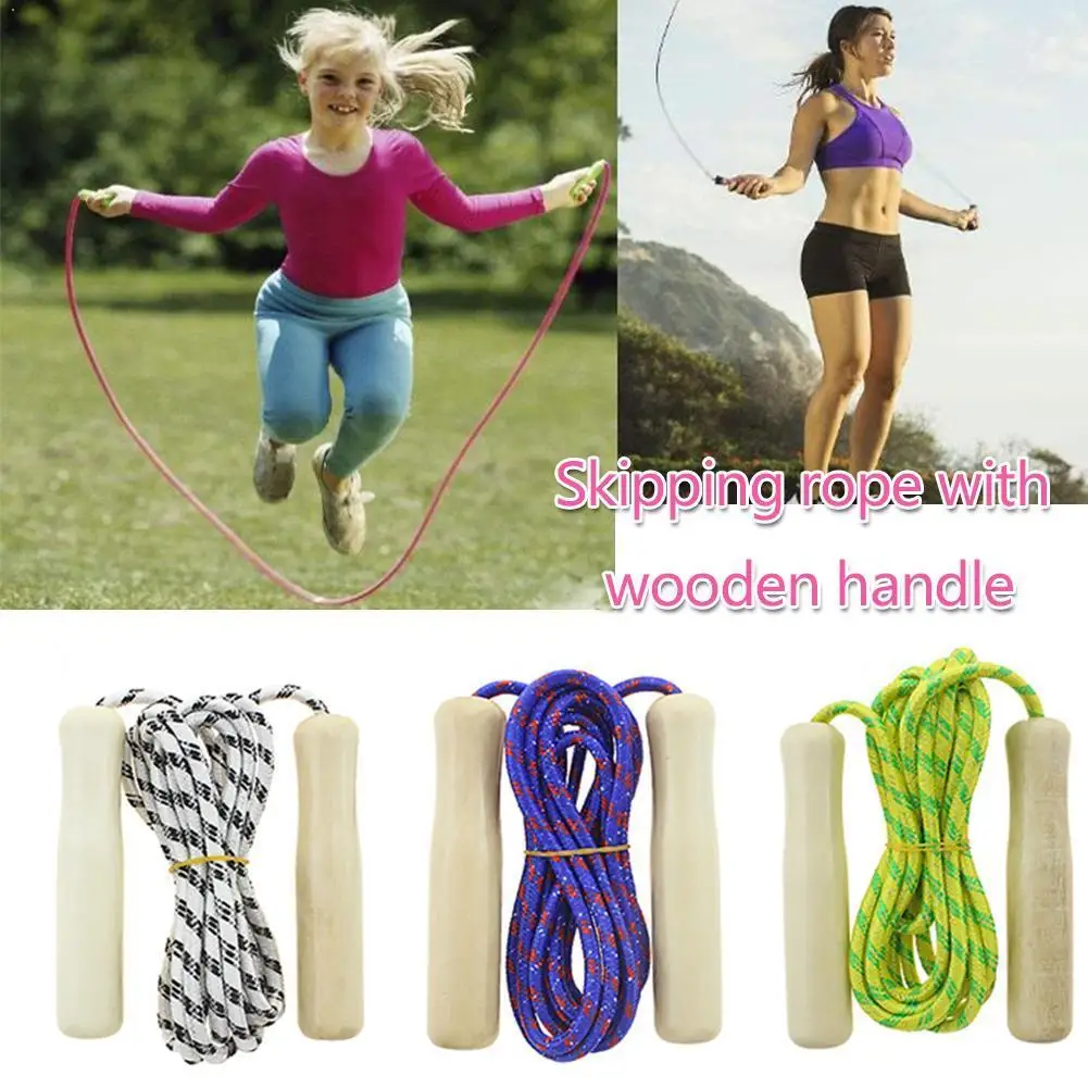 

1pc Color Random Wooden Handle Skipping Rope Student Sports Equipment Sports and Exercise Supplies Outdoor Training Leisure T5A9