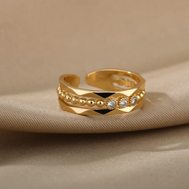 UNIMOOIE 18k Gold Plated Sun Ring - Adjustable Vintage Sunshine Vacation Finger Band