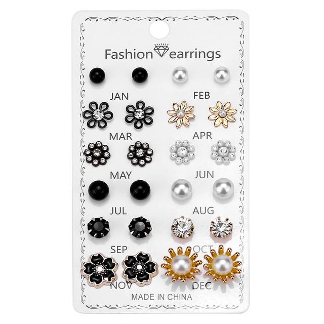 pairs/set Crystal Fashion Earrings Set Women Jewelry Accessories Piercing Ball Stud Earring kit Bijouteria brincos New 2021