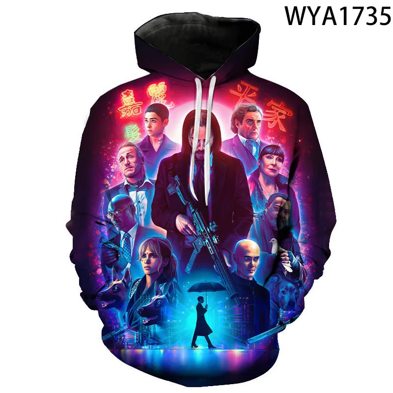 

2020 New Pullover Long Sleeve Hoodies John Wick 3D Printed Streetwear Men Women Children Sweatshirts Fashion Casual Wild