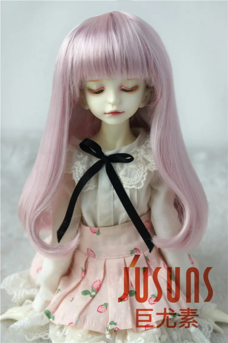 7-8inchSM1002SPSM116 JD319B 1/3 1/4 синтетический мохер BJD кукольные парики Размер 7-8 дюймов 8-9 дюймов длинные кукольные парики с полной челкой аксессуары для куклы - Цвет: 7-8inchSM1002SPSM116