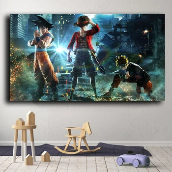 

Japan Anime Posters Prints Goku Naruto Luffy Cartoon HD Pictures Canvas Painting Wall Art Picture Kids Room Decoration Cuadros