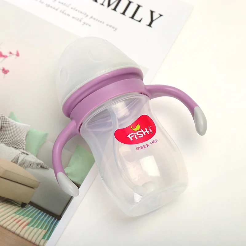 

160ml Wide Mouth Pp ntn bing Arc Feeding Bottle Shatter-resistant Transparent Straw Feeding Bottle