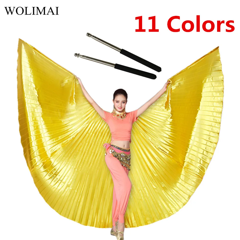 Танец живота Isis крылья с палочками Robs принадлежности для танца живота Болливуд Восточный Египет египетские крылья костюм для взрослых женщин золото