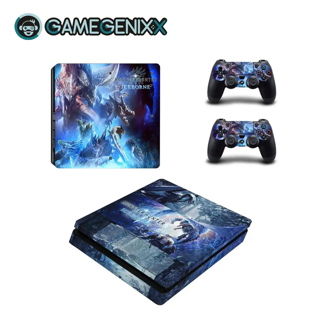 Monster Hunter World GAMEGENIXX виток винилопласта с наклейкой для PS4 Slim консоли и 2 контроллера-Monster Hunter World - Цвет: Monster Hunter World