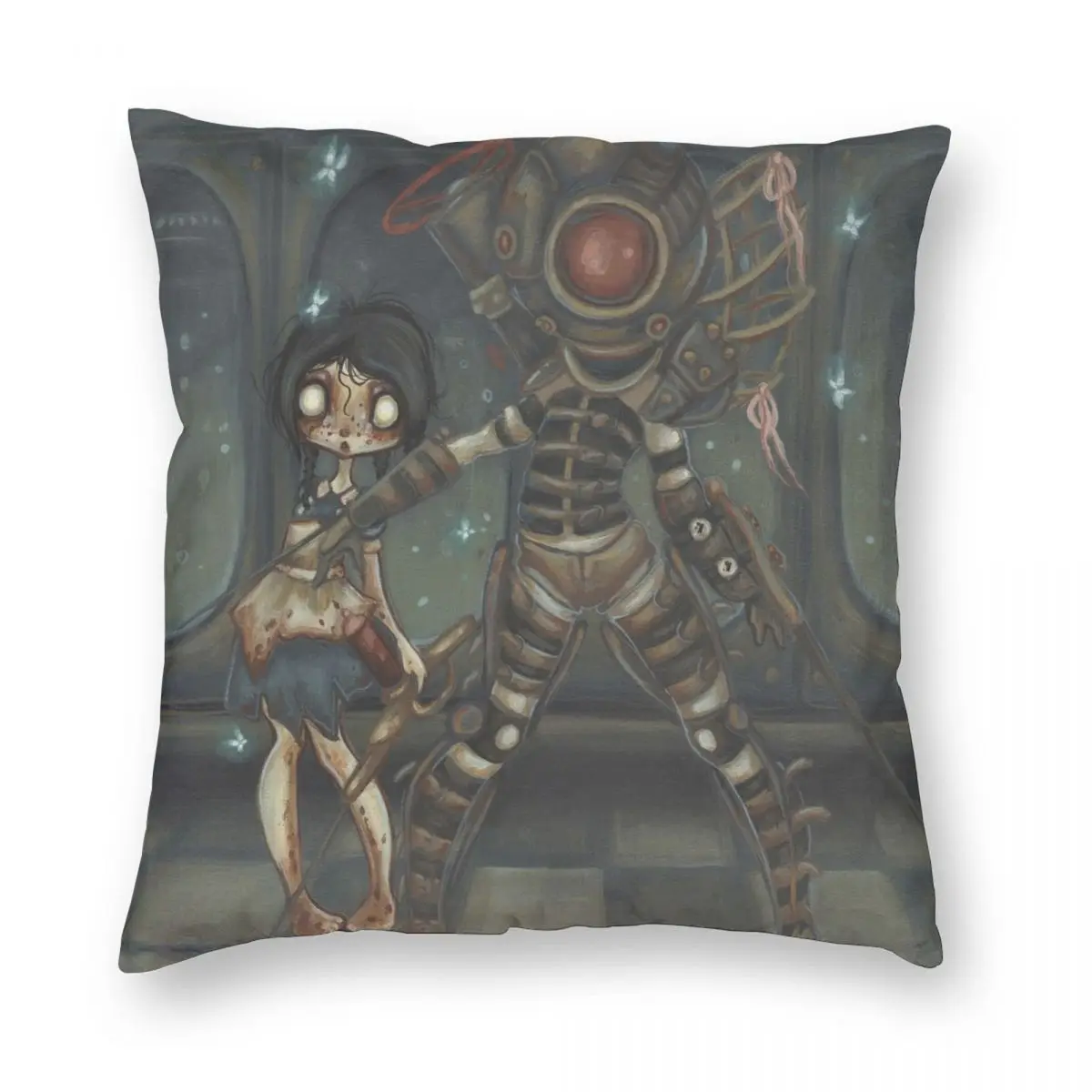 

Sister Square Pillowcase Polyester Linen Velvet Printed Zip Decor Pillow Case Sofa Cushion Cover