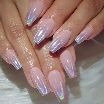 

Holographic Powder on Nails Laser Silver Glitter Chrome Nail Powder DIP Shimmer Gel Polish Flakes for Manicure Pigment CH1028-3