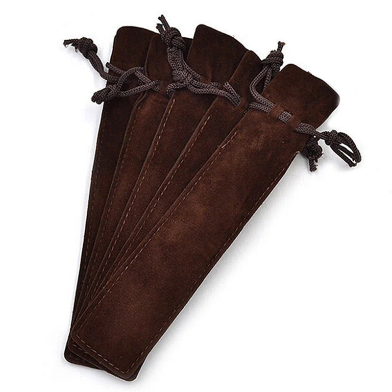 

100Pcs Velvet Pencil Case Sleeve Pencil Case Single Pencil Case Pencil Case-Brown