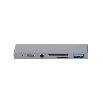 

Type-C to USB 3.0 SD/Micro 6 in1 USB-C HUB SD 3.5mm Jack Type-C HD Laptop PC Adapter Converter Suitable for iPad Pro2018/2020