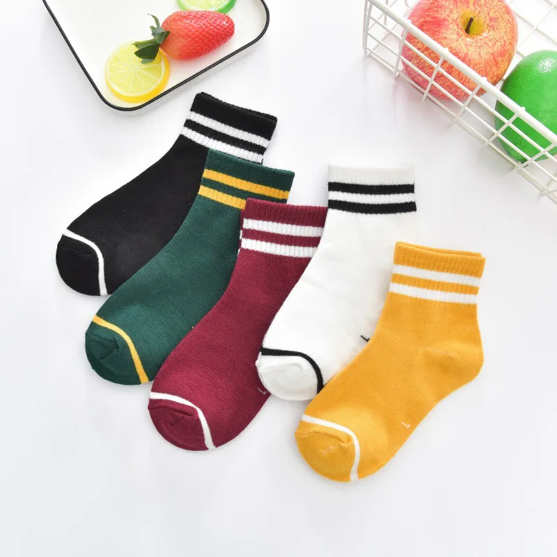 Children Sock 10pcs/5pairs Breathable Sports Girls Boys Sokcs Unisex Cotton Stripe Chaussette Enfant Garcon Skarpetki Dla dzieci cotton socks,children socks