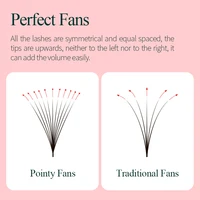 Song Lashes Pointy Base Premade Fans Loose Fans Medium Stem Sharp Thin Pointy Base Promade Volume Fans Eyelash Extensions
