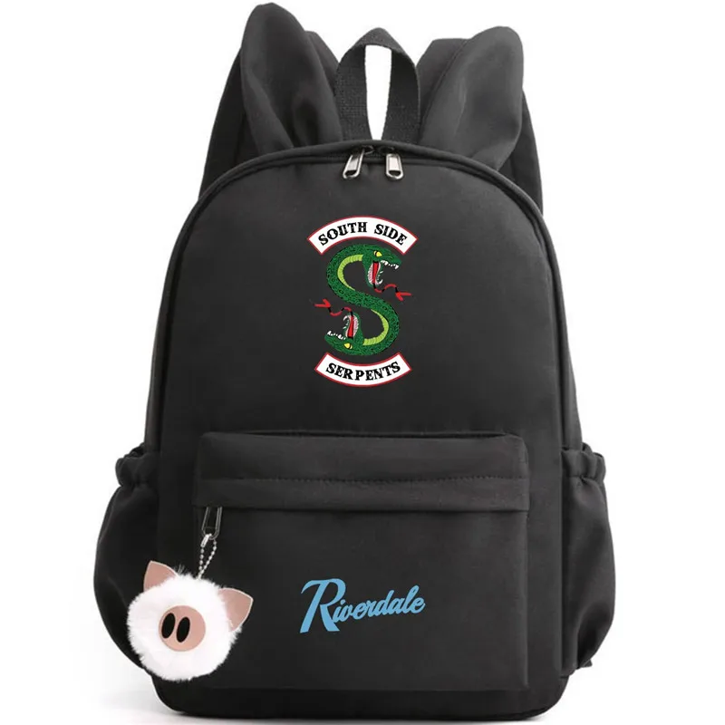 "South Side serpents" ривердейл рюкзак с заячьими ушками милые модные сумки ривердейл Тетрадь, холщовые сумки, школьные сумки для подростков, для мальчиков и девочек