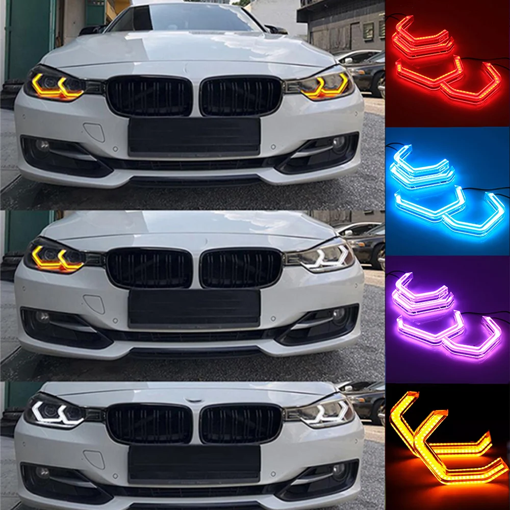 LEEPEE Bluetooth беспроводной контроллер автомобиля Ангельские Глазки RGB многоцветный SMD светодиодный светильник M4 Стиль 4 шт