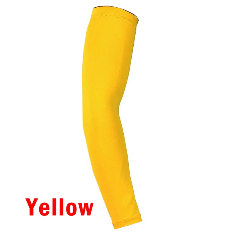yellow Дышащие быстросохнущие гетры для рук с защитой от ультрафиолета для бега, баскетбола, налокотника, фитнеса, нарукавники, спортивные гетры для рук, синие, 1 шт - Цвет: yellow