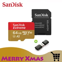 Двойной Флеш-накопитель SanDisk A2 Extreme Micro SD карта, 64 ГБ, карта памяти, 128GB карты памяти 256 Гб 160 МБ/с. USB флэш-память для смартфона