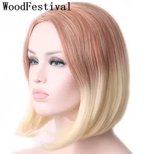 WoodFestival женский прямой косплей синтетический парик термостойкие короткие парики