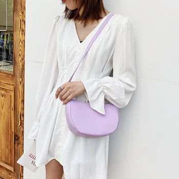 

Classic Texture Simple PU Leather Hobo Crossbody Bag Women Creative Design Chic Casual Semicircle Shoulder Female Handbag