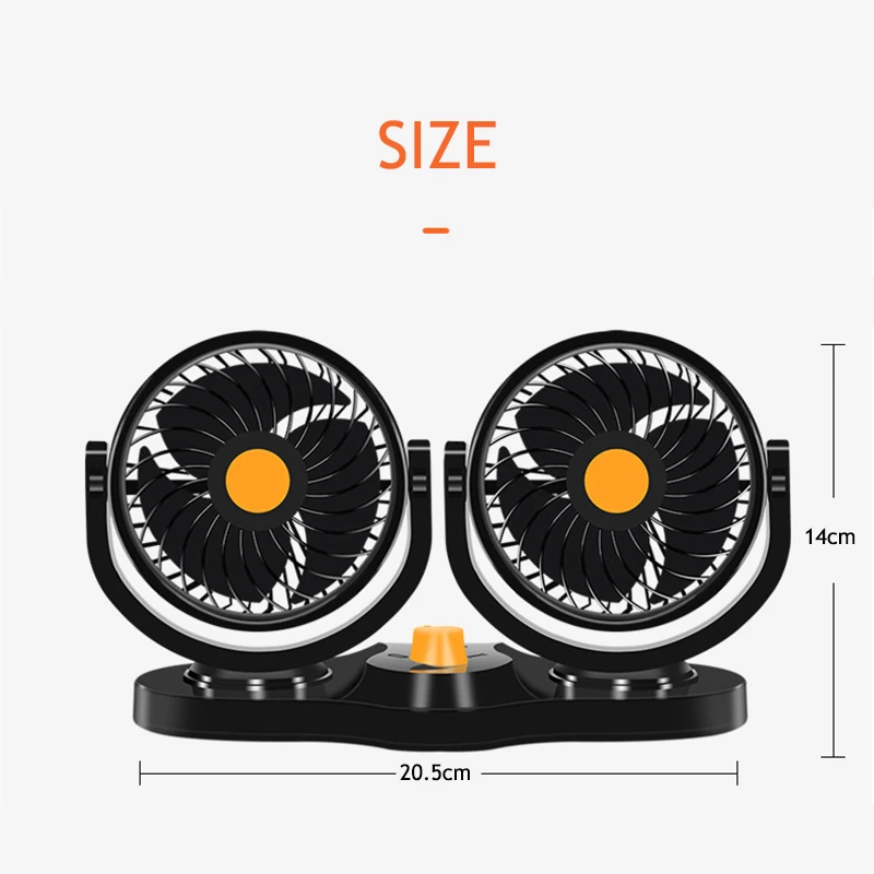 Автомобильный двойной вентилятор аксессуары для салона автомобиля 360 градусов-круглые автомобильные аксессуары для систем охлаждения поворотный вентилятор вентиляционная доска лето 12 В/24 В