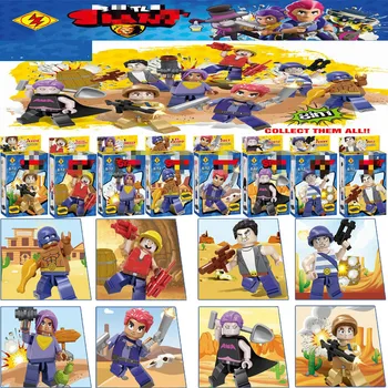

8pcs/set Action Figure Blocks Toys Amine Game Poco Shelly Nita Colt Jessie Brock Collectiable Building Blocks Toy For kids Gift