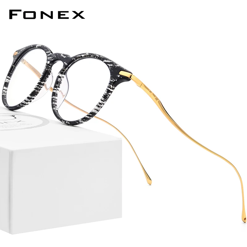 

FONEX Очки мужские и женские в оправе из титана и ацетата, 857