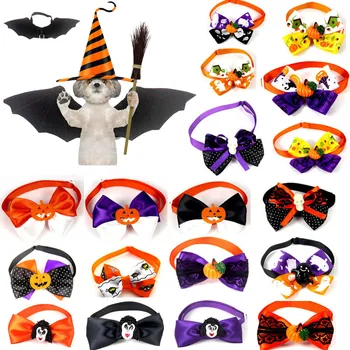 

Pet Cosplay Supplies Halloween Black Bat Wings and pumpkin Witch Skull Tie for Dog Cat Funny Cosplay Costume Accessories