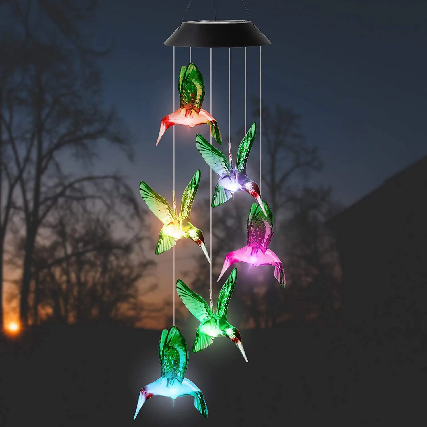 outdoor solar spot lights Solar Light Outdoor Power Supply Led Wind Chime Waterproof Butterfly Hummingbird Night Light Garden Courtyard Decoration solar fence lights