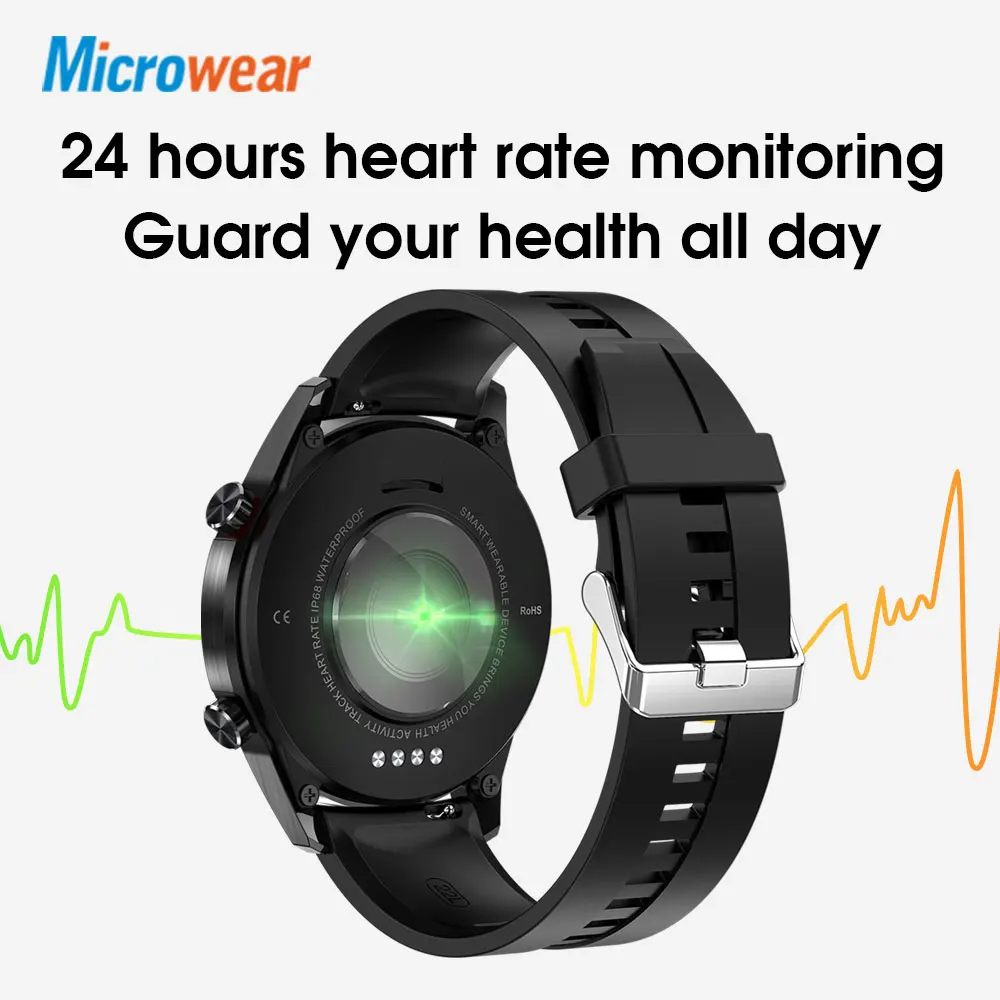 ES оригинальный Microwear L13 Смарт часы Для мужчин вызовов через Bluetooth ЭКГ пульсометр