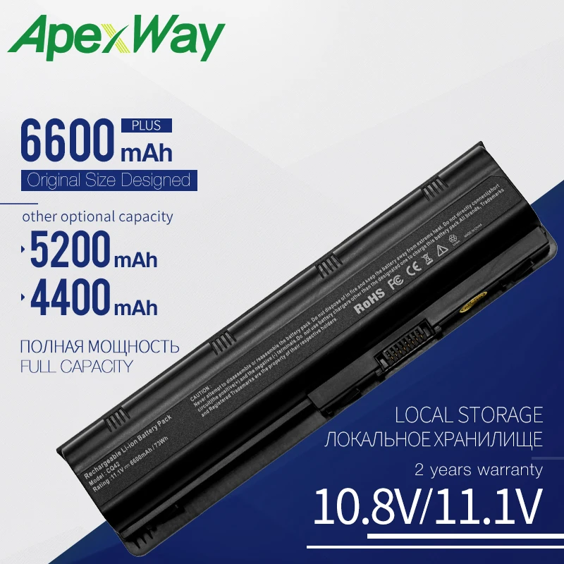 Apexway Аккумулятор для ноутбука HP Pavilion G4 G6 G7 CQ32 CQ42 CQ62 CQ72 DM4 HSTNN-CBOX HSTNN-Q60C MU06 MU09 G32 G42 G62 |