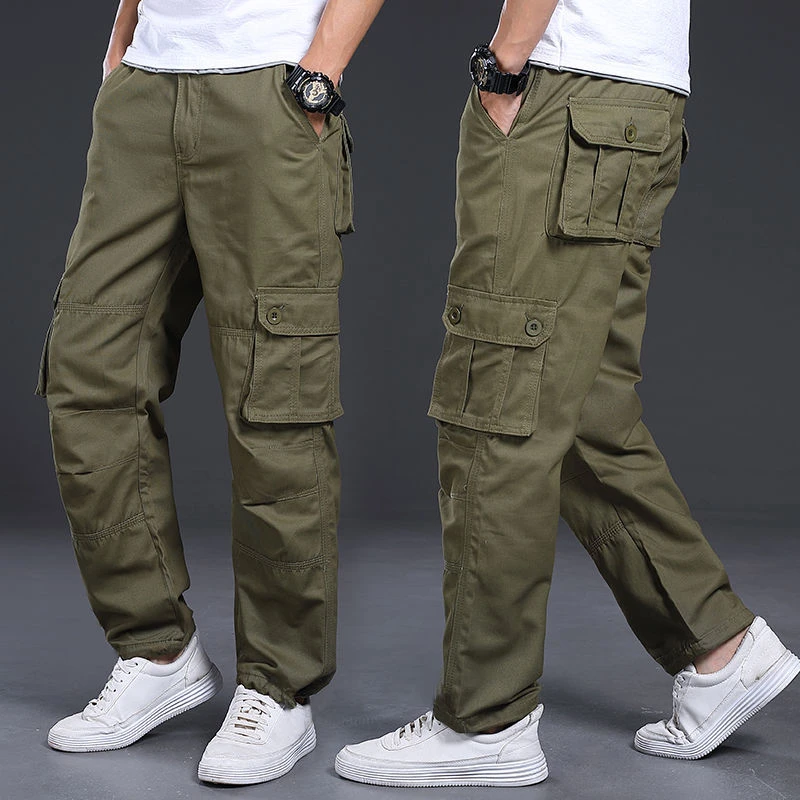 Cargo Work Pants Men Classic Wide Army Green Multi Pocket Outdoor Tactical  Pants Straight Trousers Casual - Casual Pants - AliExpress