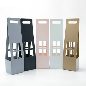 

10pcs/lot Flower Paper Boxes With Handhold Rose Florist Gift Party Gift Packing Cardboard Packaging Box Bag 20032101